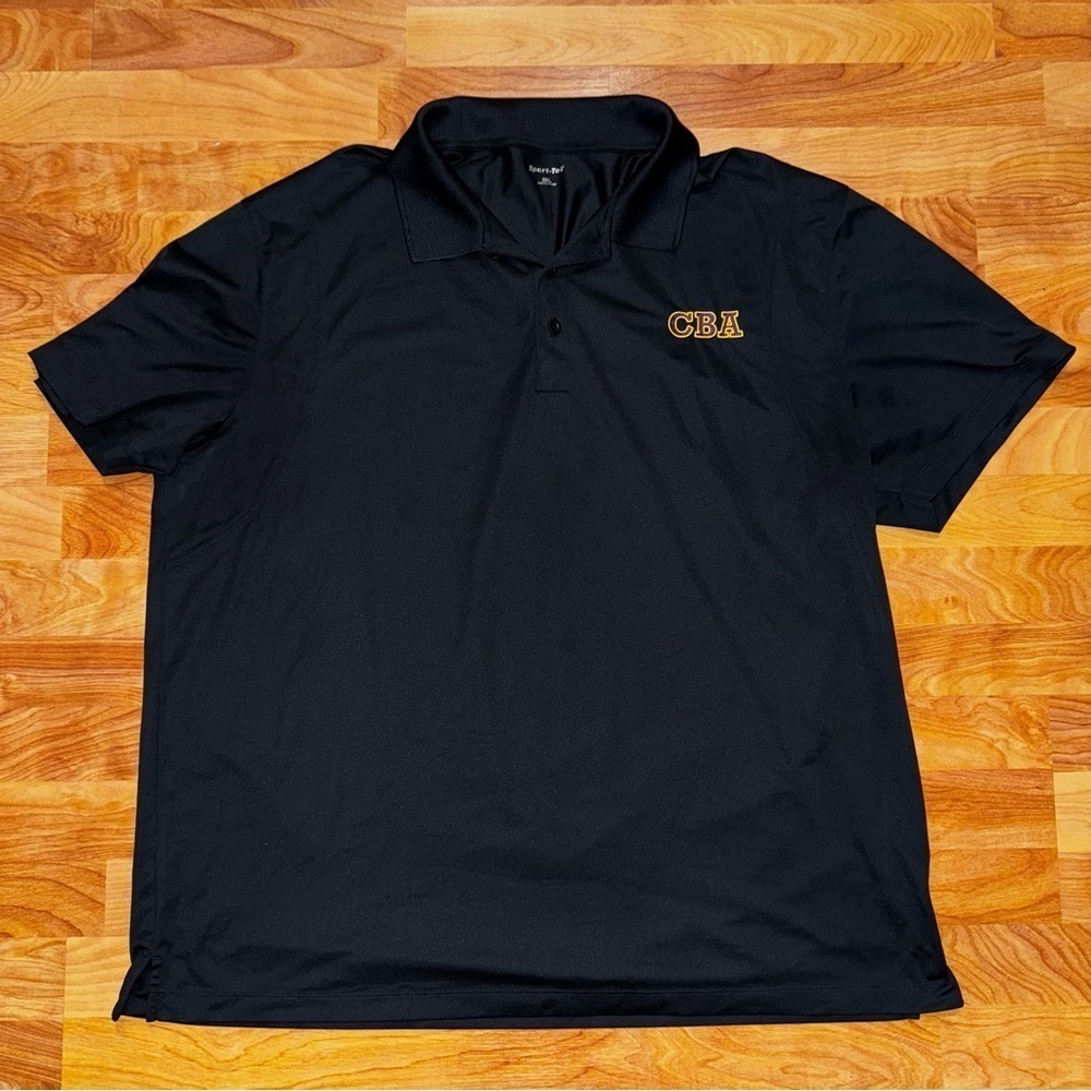 Embroidered CBA Polo Shirt Black Sport Tek Shirt Men’s Size 3XL XXXL Black Shirt